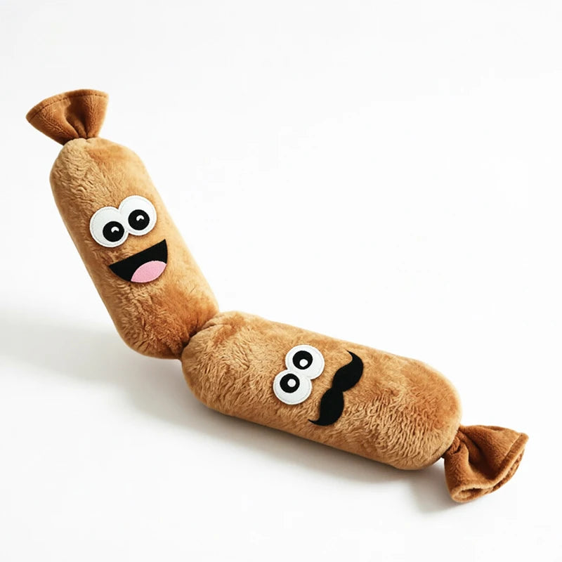 Simulated Dog Sausage Toy Interactive Pet Dog Plush Toy with BB Squeaker Bite-resistant Funny Puppy Self-Play Toy Pet Supplies