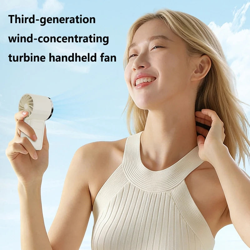 Lenovo Mini Portable Cooling Handheld Fan Rechargeable 5 Speed Adjustable Air Cooling Turbo Fan for Car Home Indoor Outdoor