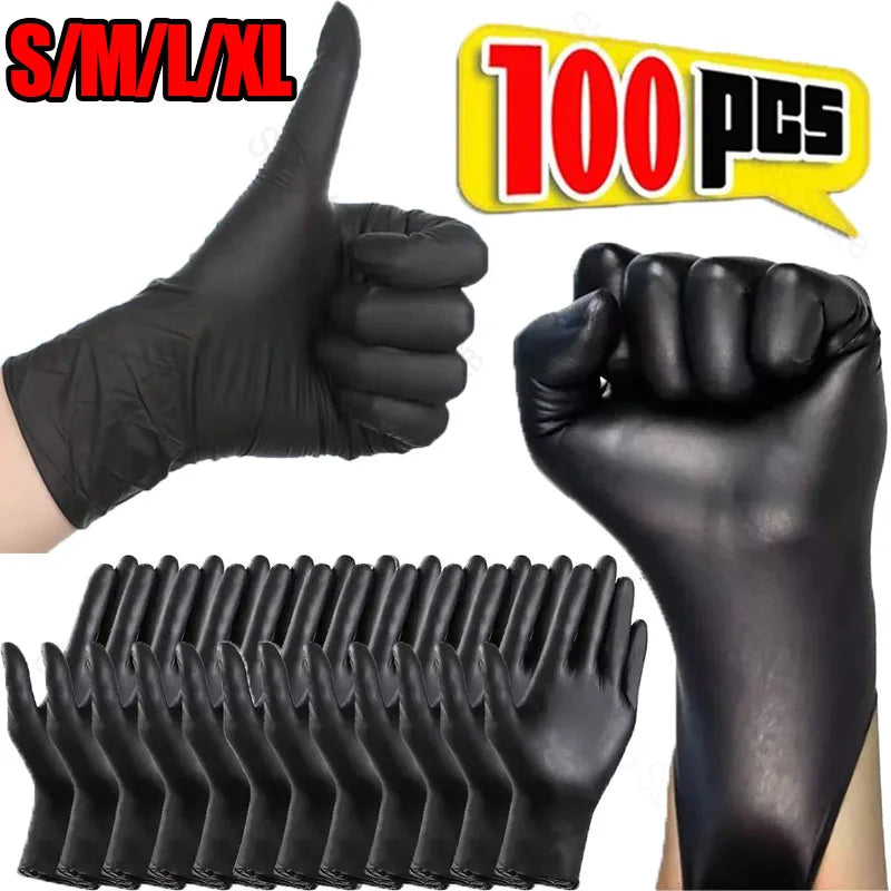 Disposable Gloves Black Nitrile Gloves Latex Versatile Waterproof Suitable for Kitchen Cleaning Dishwashing Cooking Automobile