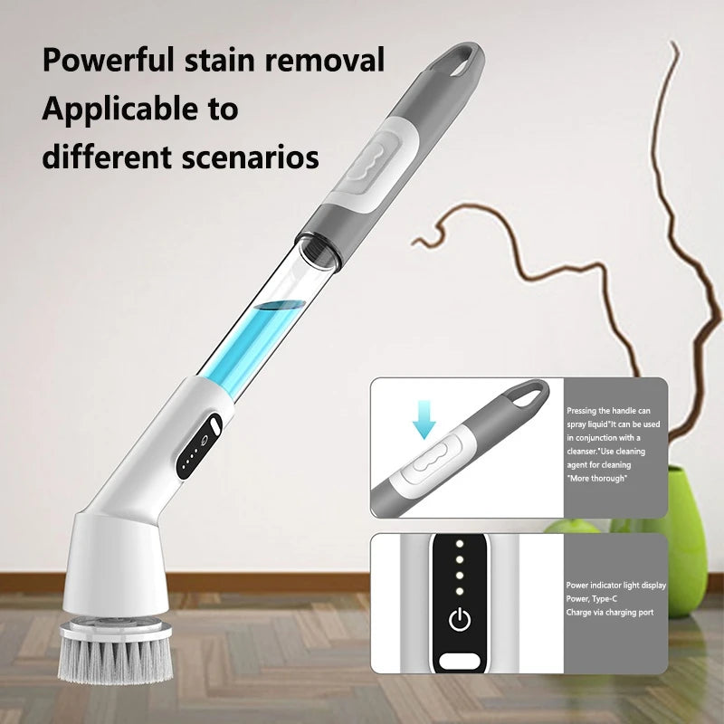 Multifunctional Electric Soap Brush Wireless Waterproof Handheld Strong Brush Floor Sweep & Cleaning Tool Without Dead Corners