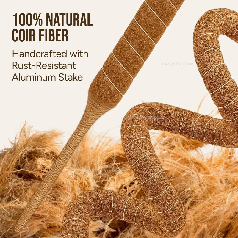 Bendable Moss Pole for Plants Coconut Palm Fiber Monstera Plant Support Handmade Coco Climbing DIY Garden Accessories