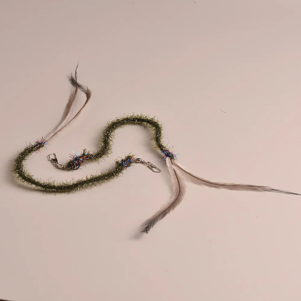3/5pcs Feather Worm Cat Teaser Stick for Changing Heads Cat Toy Simulated Play Cat Kitten Chew Toys