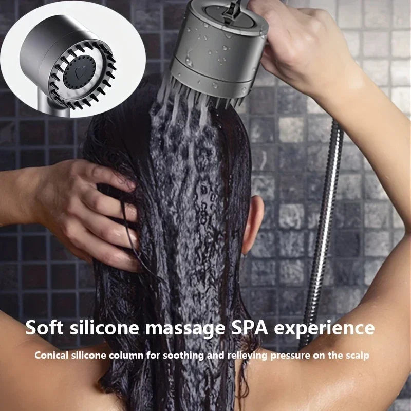High Pressure Adjustable 4-Mode Shower Head with One Button Water Stop & Water Saving - Premium Shower Massage System