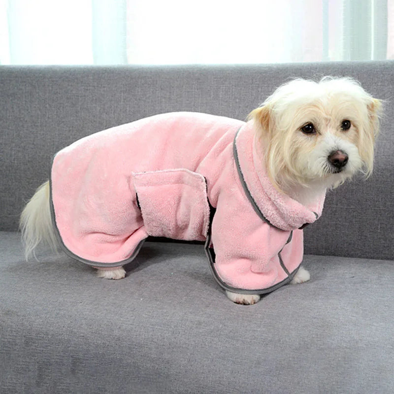Quick-Drying Dog Bathrobe Absorbent Pet Bath Towel for Small Medium Dogs Cats Dog Accessories Pet Bathing Supplies