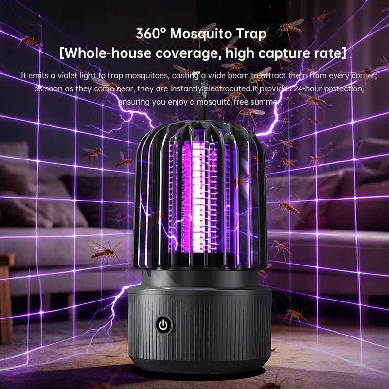 Lenovo New Mosquito Killer Lamp Blue UV Light Attract Electric Shock 2-in-1 Bug Zapper 1200mAh Rechargeable For Patio Travel New