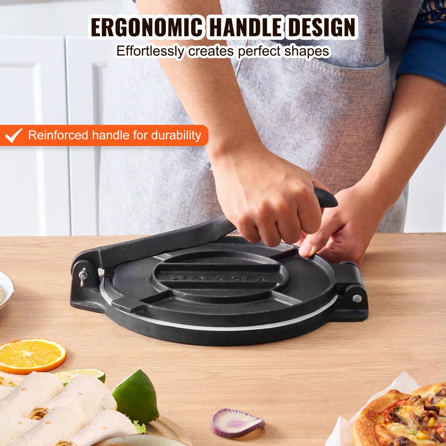 SucceBuy Tortilla PressCast Iron Heavy Duty Tortilladora Press Dough Maker for Flour Tortilla