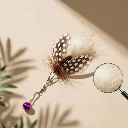 1/2pcs Insect Accessories Cat Teaser Stick Feather Replacement Head Interactive Kitten Pet Toy