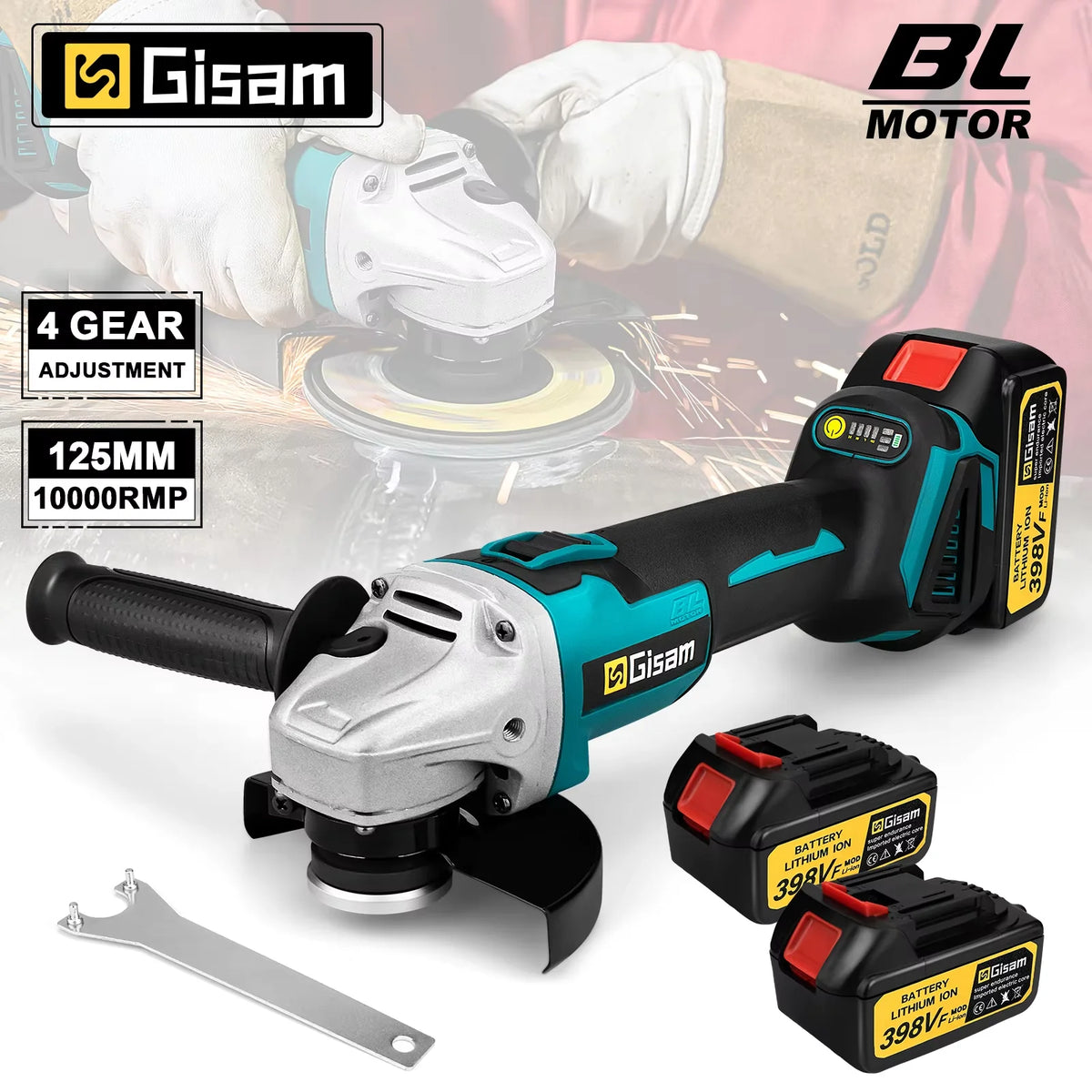 Gisam 125MM Borstelloze Elektrische Haakse Slijper Variabele Snelheid M14 Doorslijpmachine Houtbewerkingsgereedschap voor Makita 18v Accu