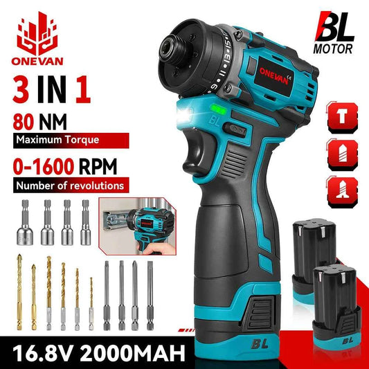 ONEVAN 21+2 Brushless Electric Screwdriver Mini 3IN1 Cordless Screwdriver Electric Drill Household Wood Drilling Repair Tool