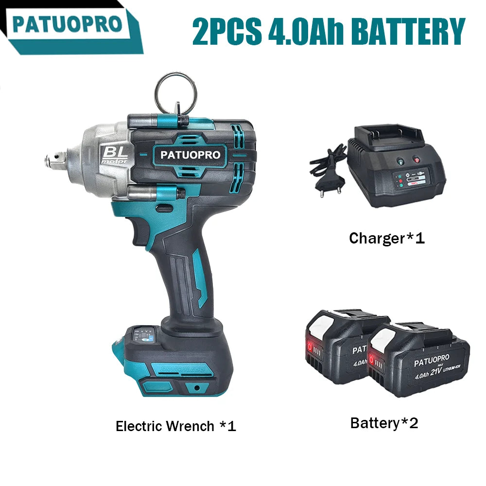 2000 Nm Koppel Borstelloze Elektrische Slagmoersleutel Draadloze Oplaadbare Moersleutel voor autoreparatie Elektrisch gereedschap voor Makita 18V-accu
