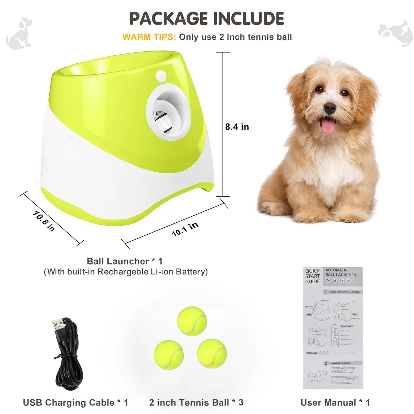 Automatic dog toy launcherr Automatic Pet Dogs Chase Toy Pinball Machine Fun Interactive Throw Rechargable Catapult With 3 Ball - Quality Shopping Centre