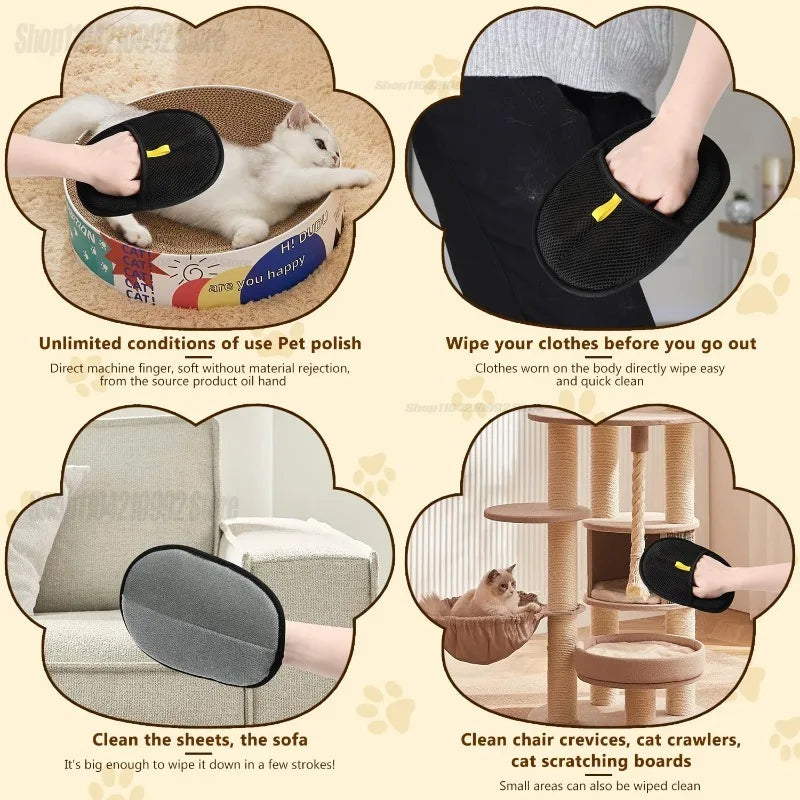 Animal Hair Removal Gloves Animal Dust Pad Gloves Wool Removal Gloves Removing Pet Hair From Sofa Carpet Clothes Tool Supplies