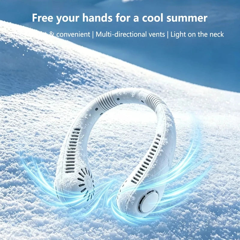 Lenovo zomer se nekventilator, handsfree, USB-oplaadbaar, bladloos, stil, krachtige wind, draagbare kleine ventilator voor buiten