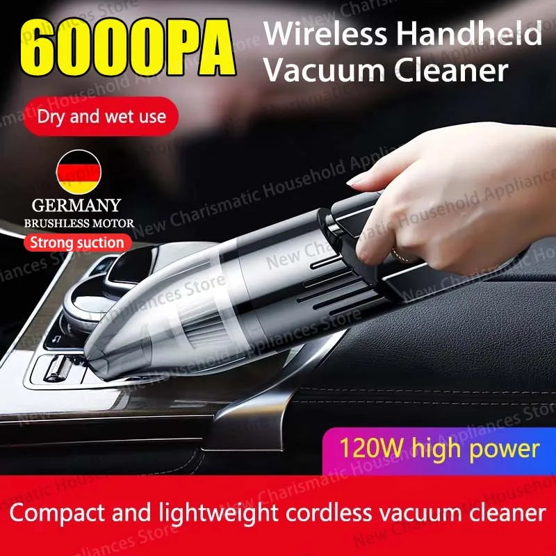 Aspirateur de voiture sans fil rechargeable à forte aspiration, mini aspirateur portable pour voiture et maison, outil de nettoyage puissant à double usage
