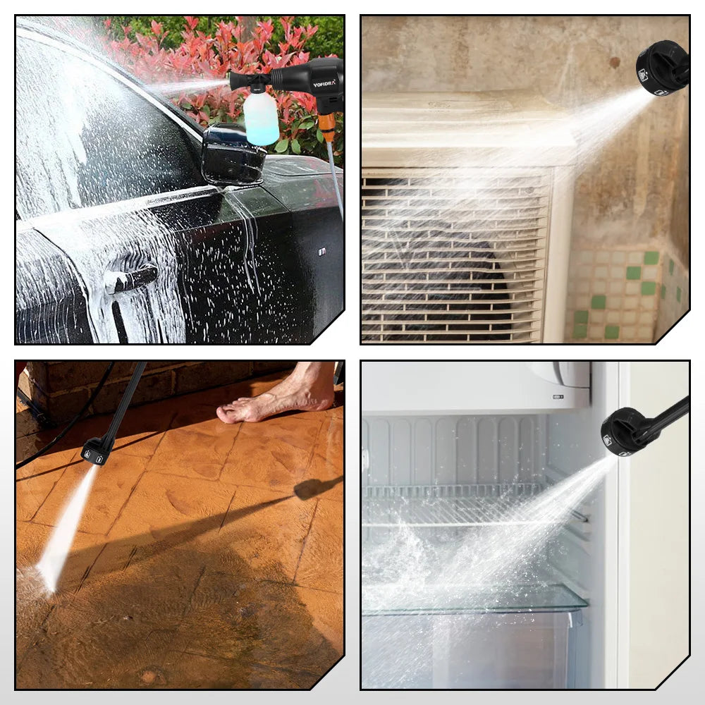 YOFIDRA 6 IN1 High Pressure Car Water Spray Gun 200Bar Cordless Garden Washing Machine Cleaner Power Tool For Makita Battery Pin