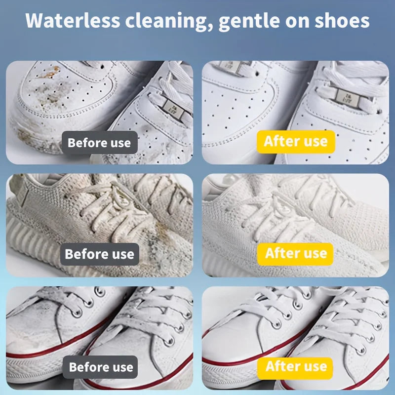 White Shoe Foam Cleaner-200ml for Sneakers Canvas & Faux - No-Rinse Formula,Stain Remover & Whitening Mousse Effortless Cleaning