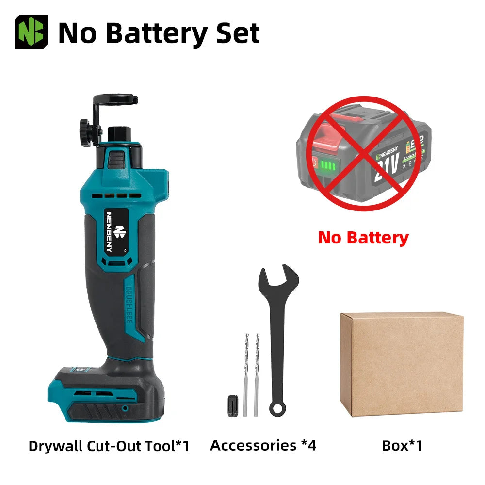 NEWBENY 3 Gear Brushless Electric Drywall Cut-Out Tool Wood Drywall Sheetrock Rotary Saw Power Tool For Makita 18-21VBattery Pin