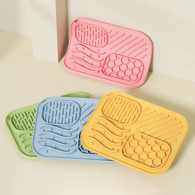 Silicone Pet Slow Feeder Mat Anti-choking Pet Lick Mat for Dogs Non-slip Dog Slow Food Plate with Suction Cups Pet Supplies