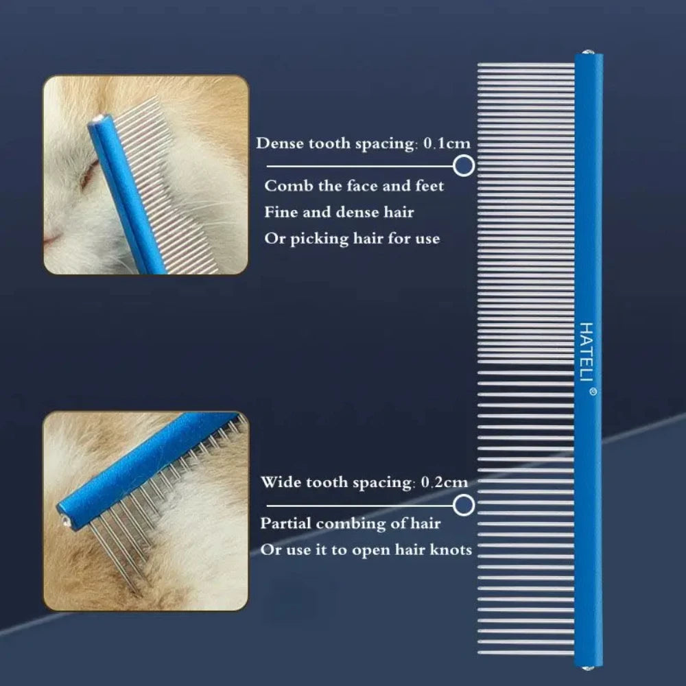Peigne pour chien de haute qualité, peigne de toilettage de petite taille pour chiens et chats à poils longs, outil de toilettage professionnel, peigne en acier inoxydable pour salon de toilettage