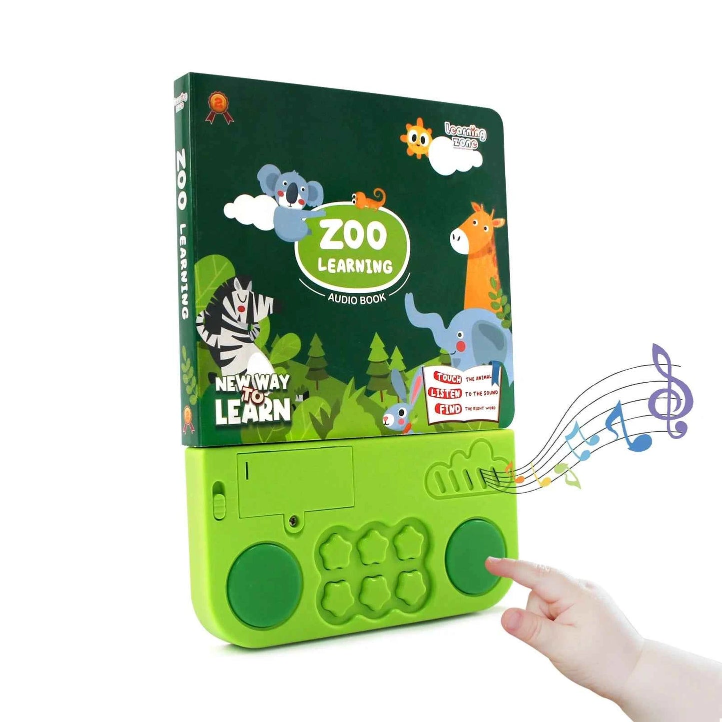 Kids Interactive Audio Books with Melody & Lights - Educational Pre-school Toys with Drum Sounds and Animal Themes