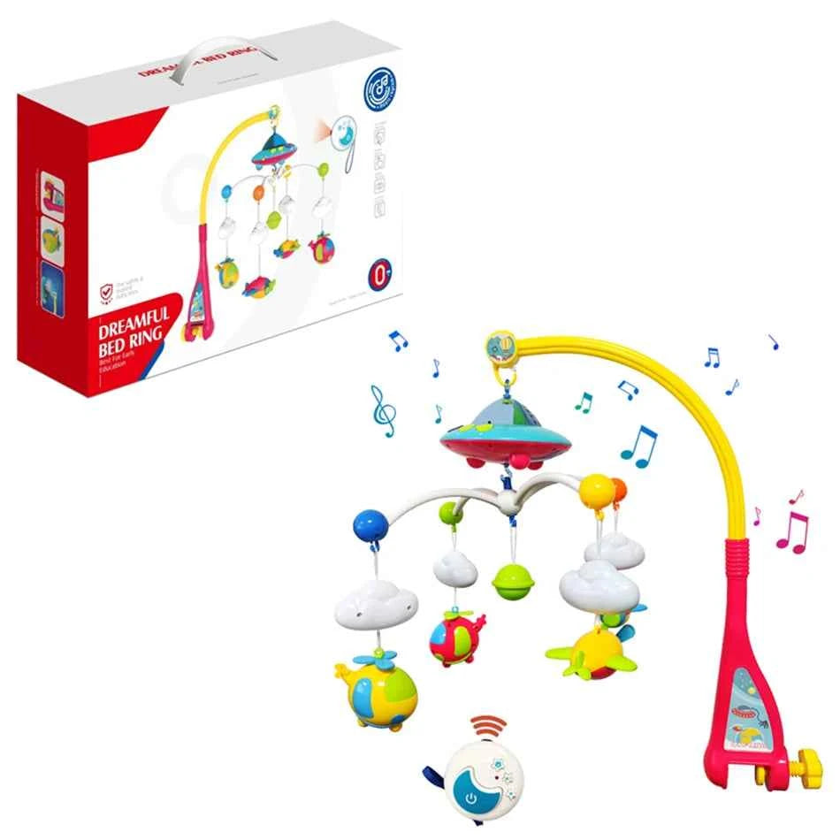 Musical Baby Crib Mobile with 108 Melodies and Light Projection for Infants – Remote Control Crib Toys for Newborns