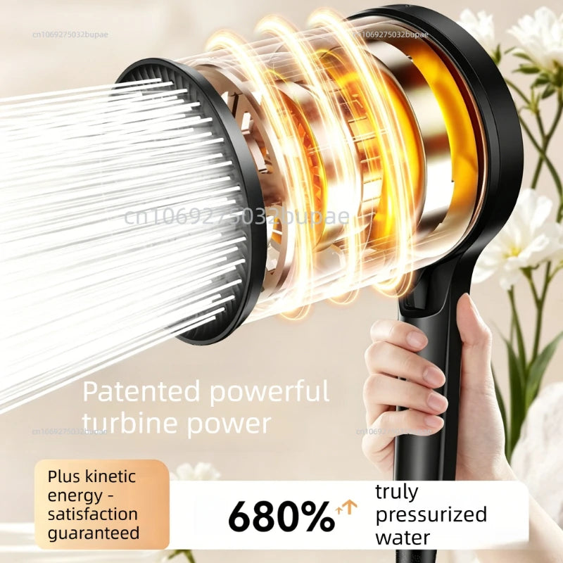 High Pressure Filtered Shower Head 6 Modes Chlorine Removal Handheld Large Flow Water Saving SPA Showerhead for Bathroom Home