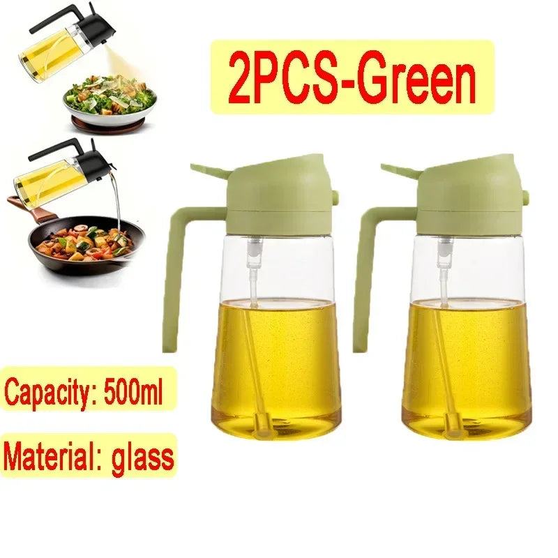 Glass Oil Spray Bottle Kitchen Oil Spray for Cooking Anti-leakage Olive Oil Storage Bottle for BBQ Salad Steak Kitchen Supplies