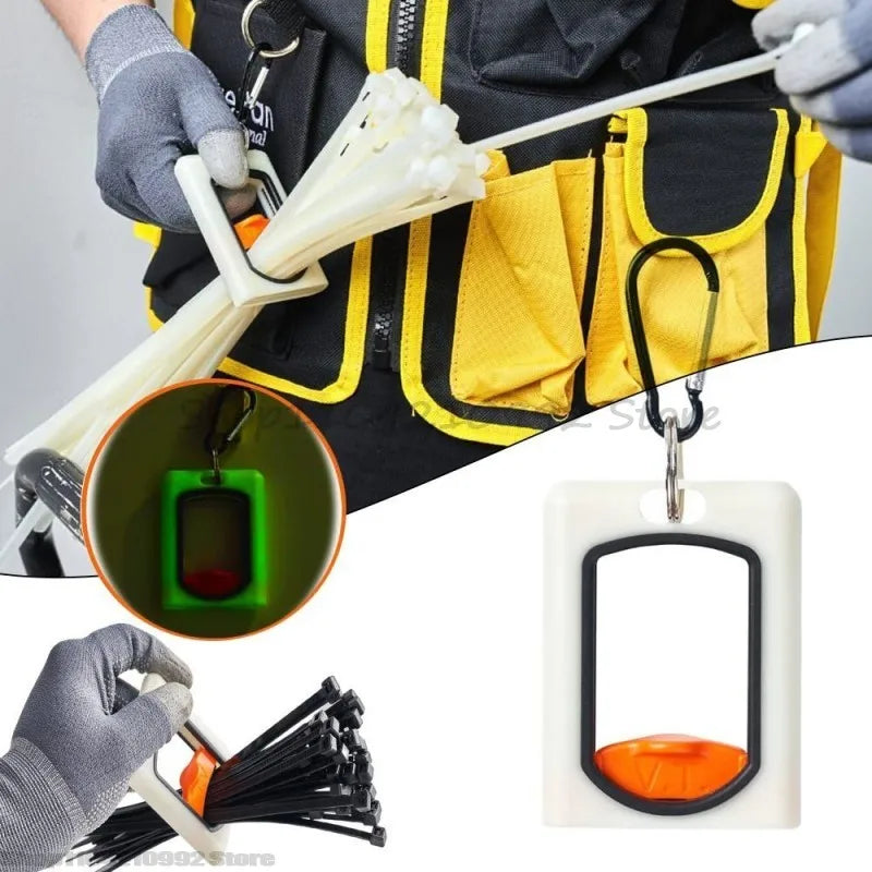 Square Cable Tie Organizer Portable Fluorescent Storage Cable Tie Holder Cable Tie Storage Tool Fluorescent Organize StorageTool