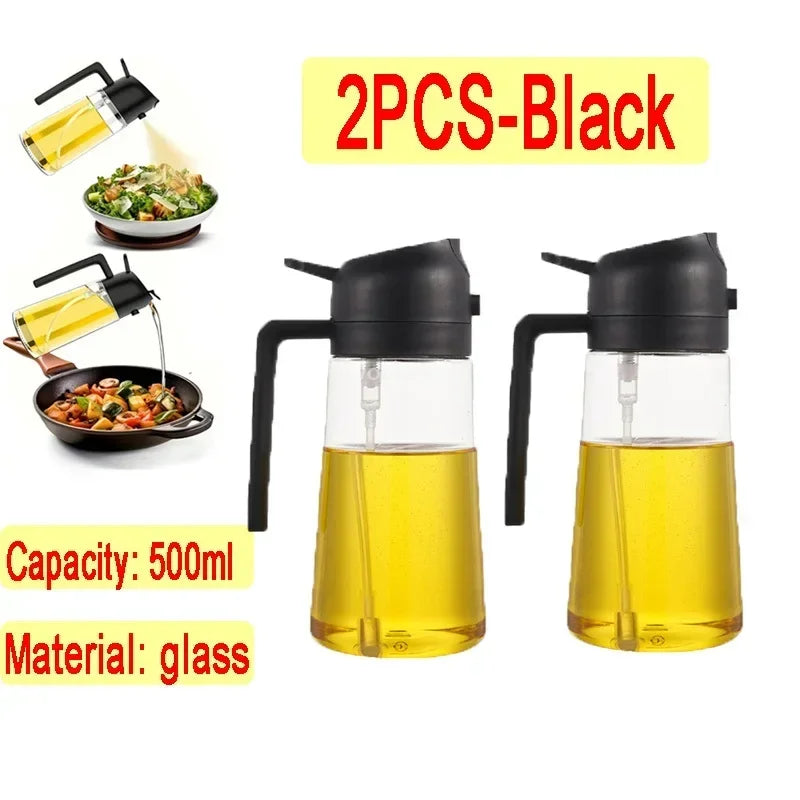 Glass Oil Spray Bottle Kitchen Oil Spray for Cooking Anti-leakage Olive Oil Storage Bottle for BBQ Salad Steak Kitchen Supplies
