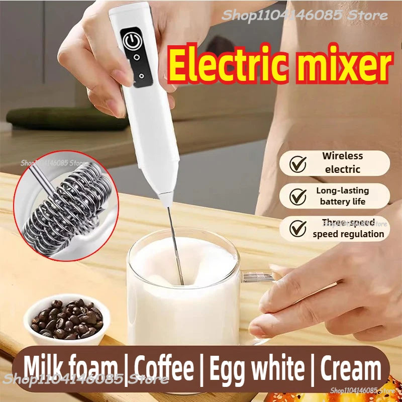 Electric Coffee Milk Frother Handheld Egg Beater Foamer Coffee Maker Electric Blender Mixer Mini Portable Blender Kitchen Tool