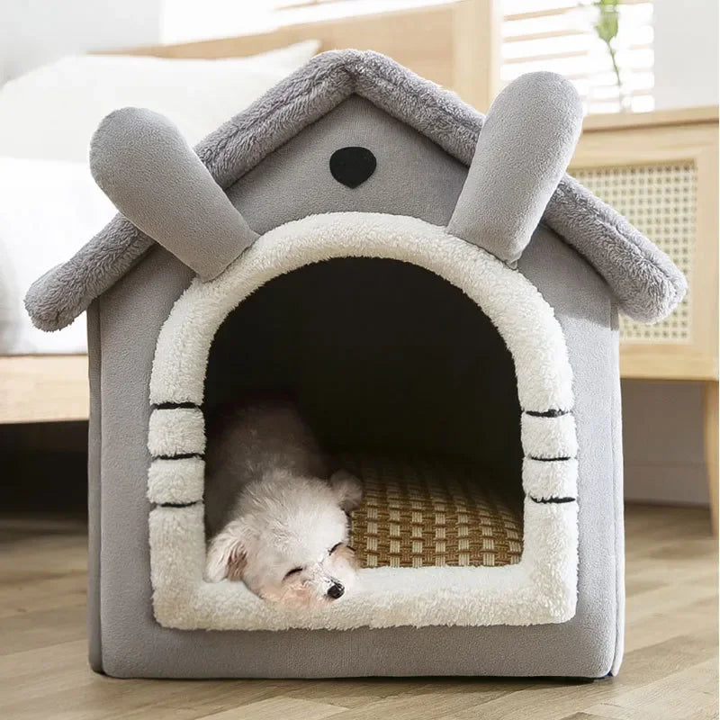 Foldable Dog House Kennel Bed Mat For Small Medium Dogs Cats Winter Warm Cat Bed Nest Pet Products Basket Pets Puppy Cave Sofa