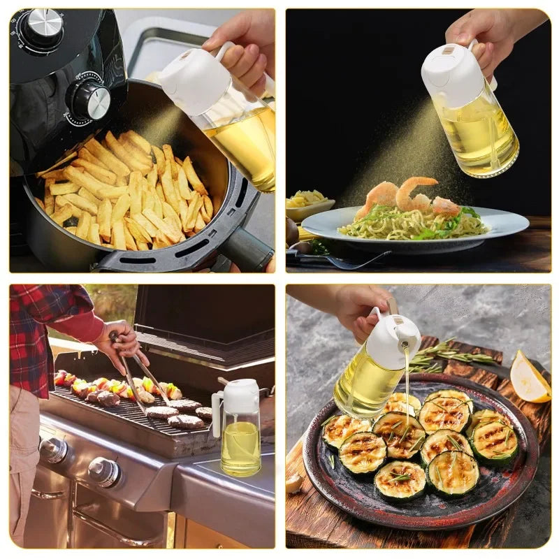 Spray Oil Sprayer Bottle Kitchen Oil Cruet Spray Oil Dispenser Olive Kitchen Gadgets Salt Shaker Vaporizer Cruet for Camping BBQ