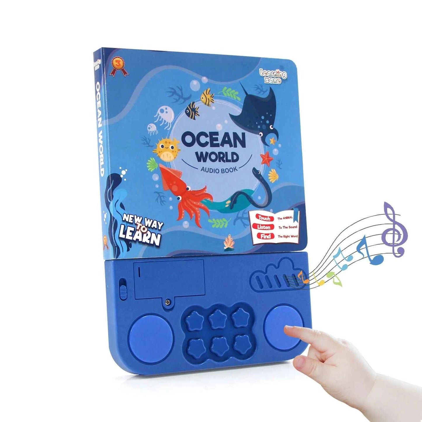 Kids Interactive Audio Books with Melody & Lights - Educational Pre-school Toys with Drum Sounds and Animal Themes