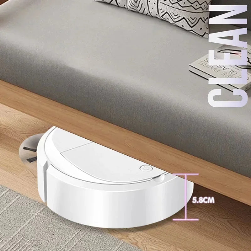 Automatische robotstofzuiger met lange batterijduur, draagbare mini-huishoudstofzuiger, USB-oplaadbaar, 3-in-1 nat en droog veegapparaat