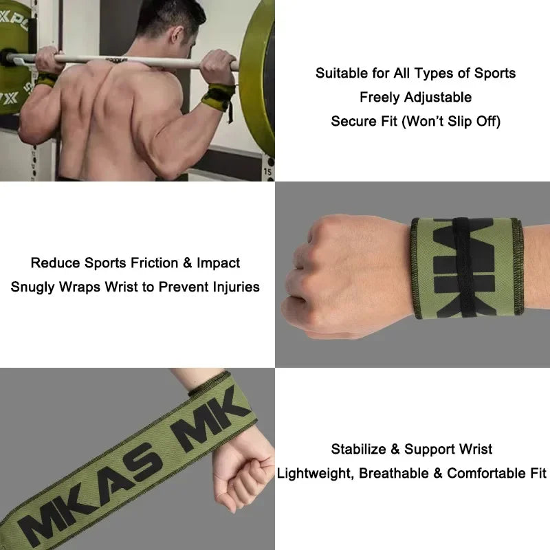 2PCS Wrist Support Brace Straps Weight Lifting Wrist Wraps Bandage for Fitness Gym Powerlifting Training Strength Wristband
