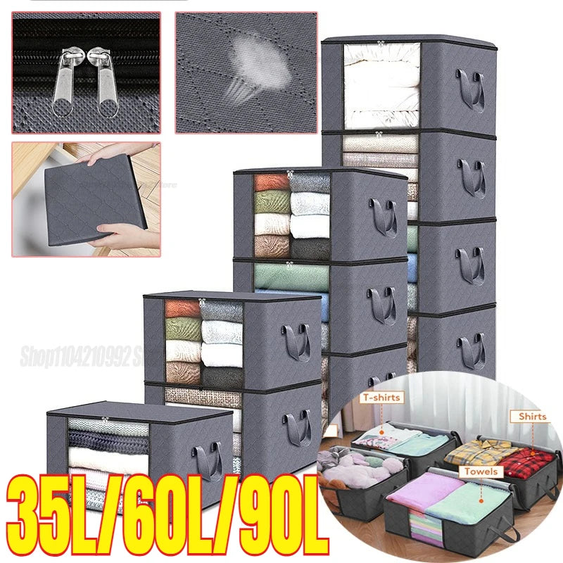 Foldable Large Capacity Storage Bag Clothes Blanket Storage Bags Storage Containers for Organizing Bedroom Closet Clothing