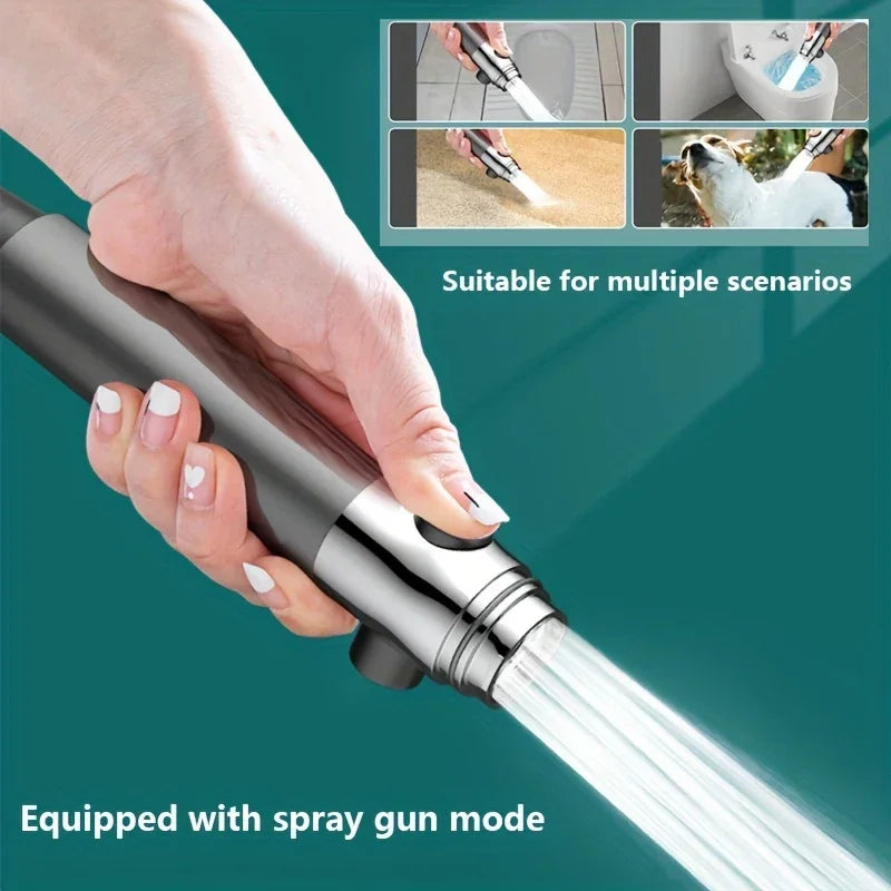 High Pressure Adjustable 4-Mode Shower Head with One Button Water Stop & Water Saving - Premium Shower Massage System