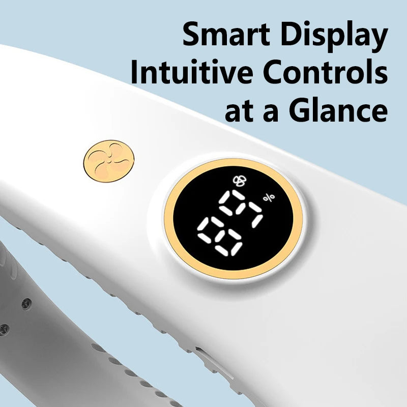 Lenovo 5-speed digitale display bladloze nekventilator USB oplaadbaar draagbaar opvouwbare mini-ventilator voor sport