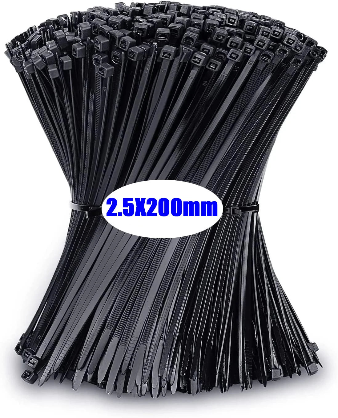 200/100Pcs Nylon Cable Ties Adjustable Self-locking Cord Ties Straps Fastening Loop Reusable Plastic Wire Ties for Home Office