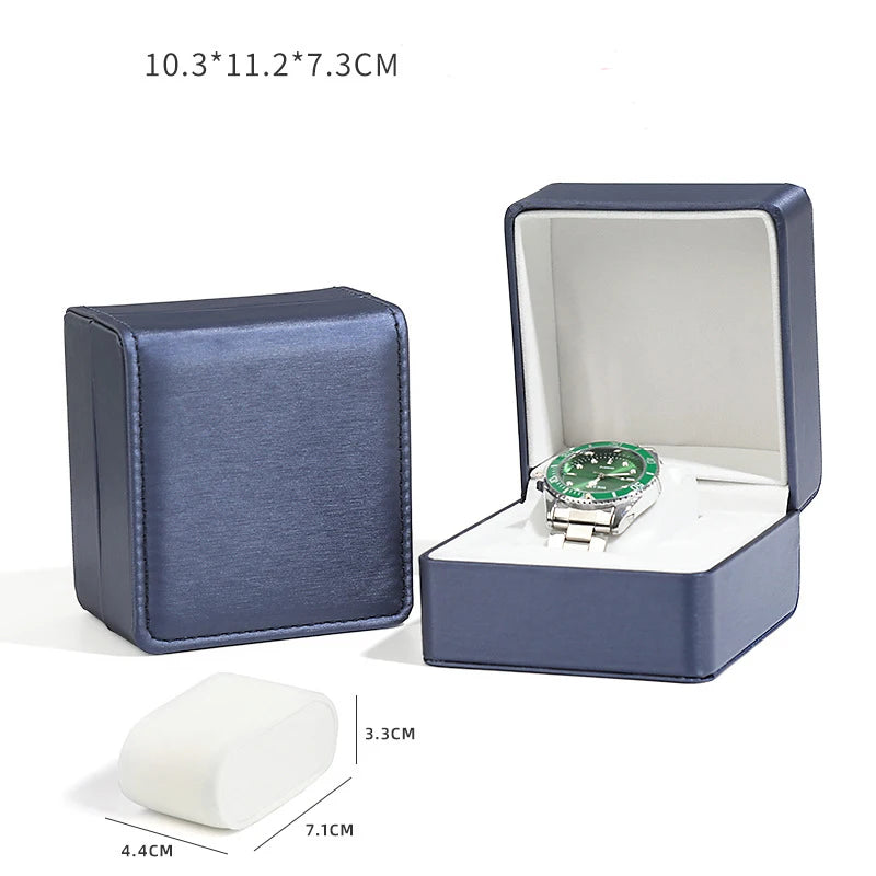 Black Single Watch Organizer Case Gift Box with Pillow PU Leather Wristwatch Display Case Organizer for Men and Women