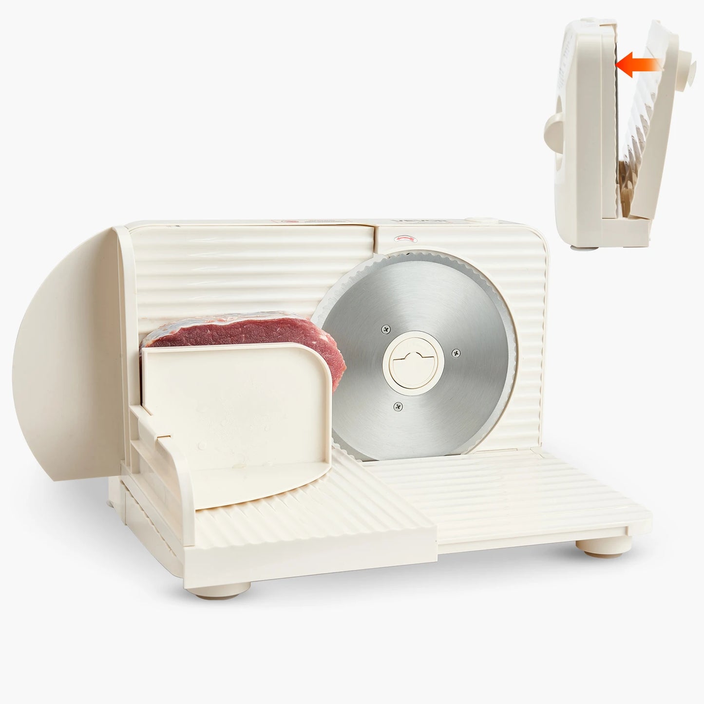 SucceBuy Meat Slicer 180W Electric Deli Slicer Machine with 170 mm Sharp Blade Home Meat-Slicer with 60-90 RPM Slicing Speed