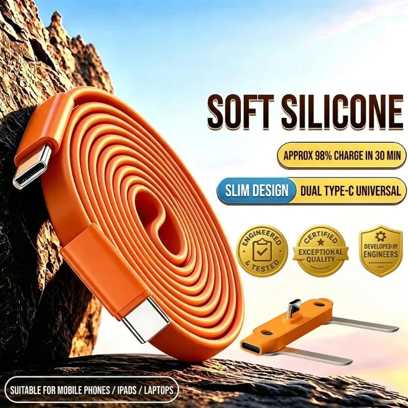 Multifunctional 2‑in‑1 240W PD Fast Charging USB‑C Cable Detachable Fold‑Out Desktop Phone Stand High‑Speed Data Charger Wire