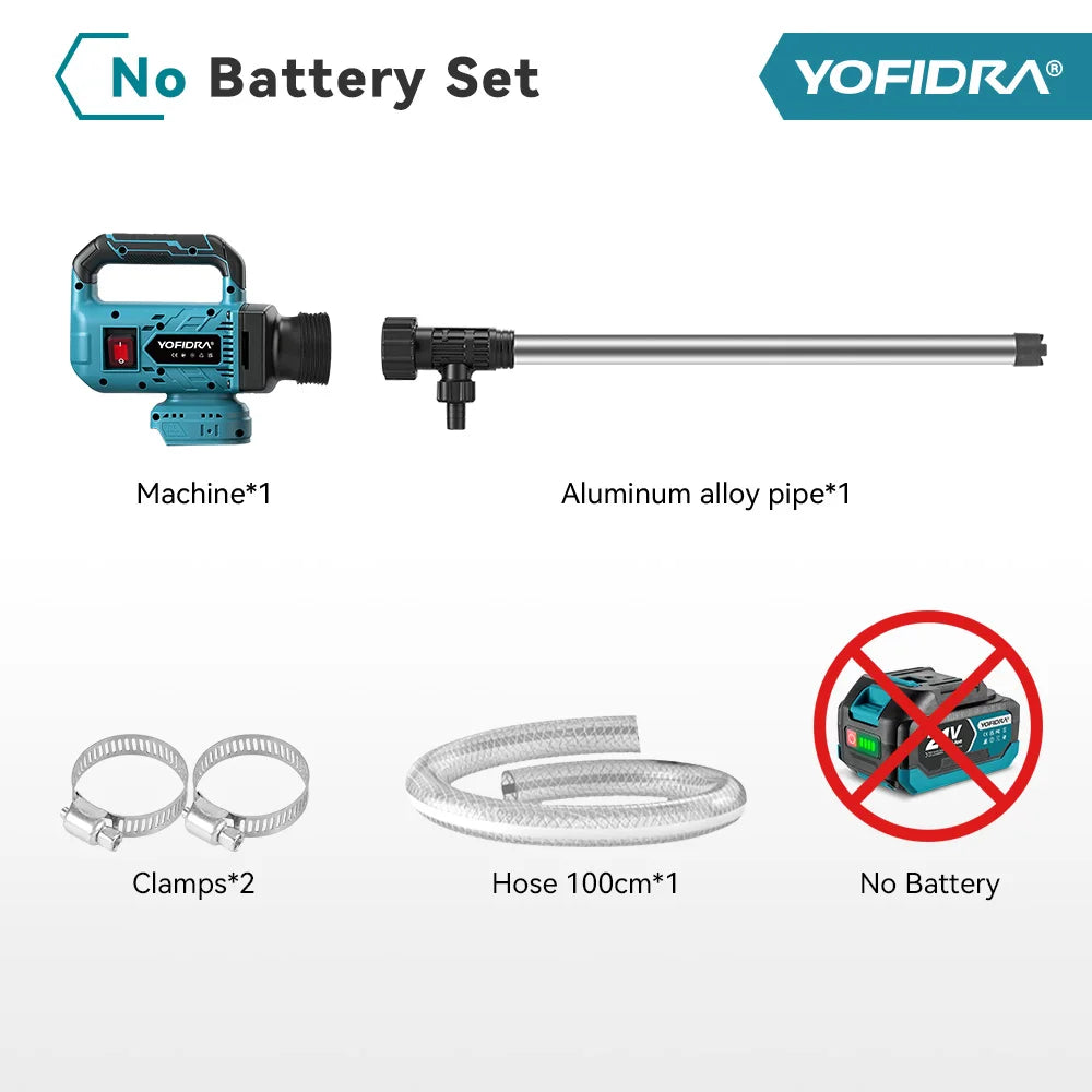YOFIDRA 3 Gears 80-150L/Min Brushless Water Transfer Pump 3000W Cordless Stick Liquid Extraction Machine For Makita Battery Pin