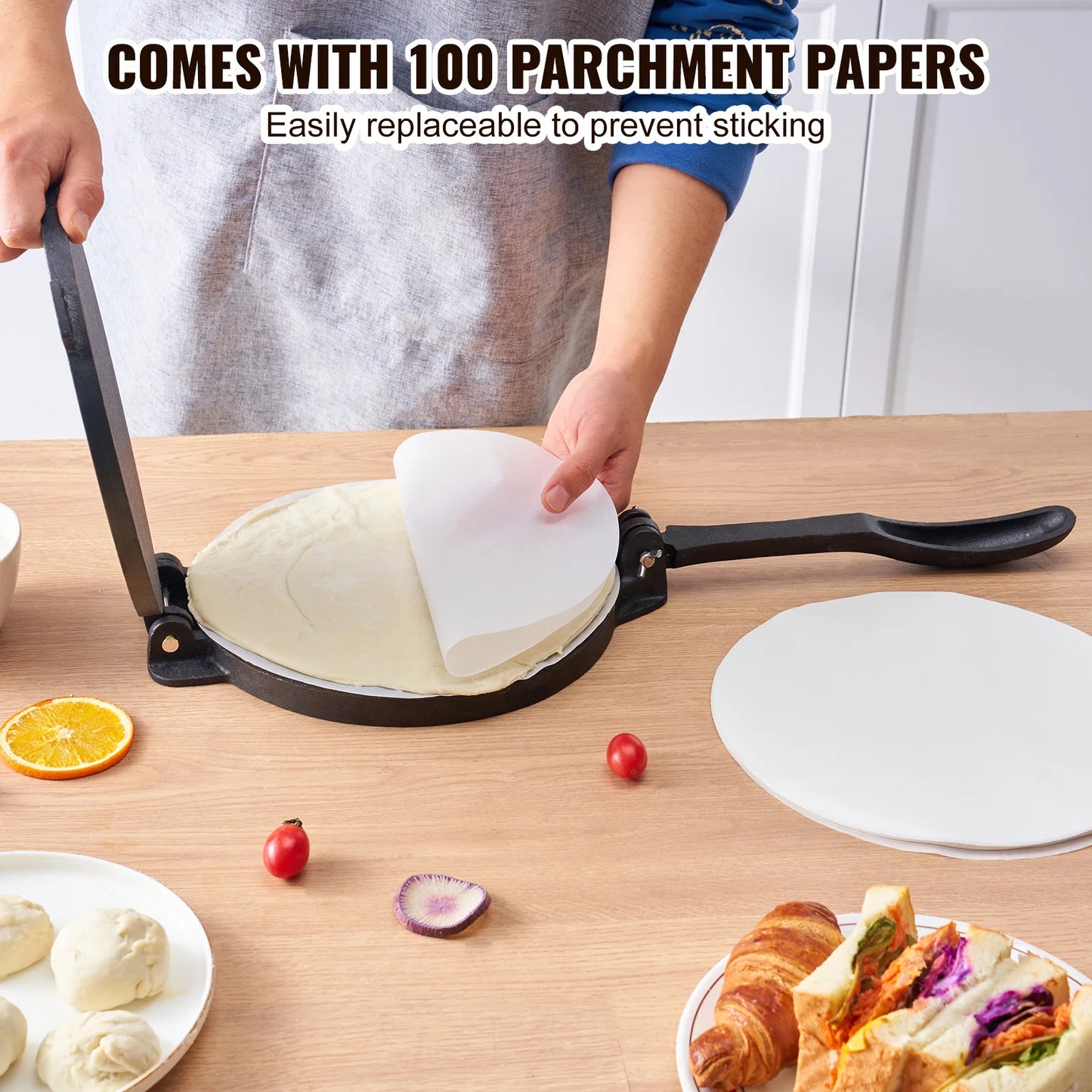 SucceBuy Tortilla PressCast Iron Heavy Duty Tortilladora Press Dough Maker for Flour Tortilla