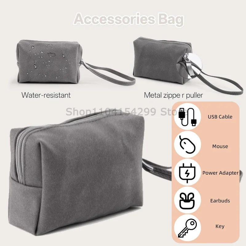 Portable Leather Laptop Sleeve Case Bag for Macbook Air Pro 13 13.6 M4 Stand Notebook Case with Stand Men WomenCover