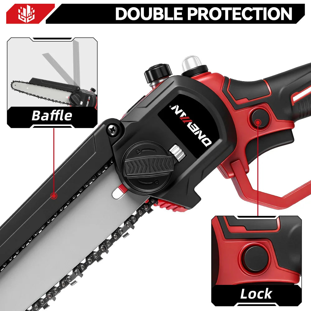 ONEVAN 8Inch Brushless Electric Chainsaw 4500W Cordless Electric Saw Rechargeable Woodworking Tool For Makita 18V Battery Pin