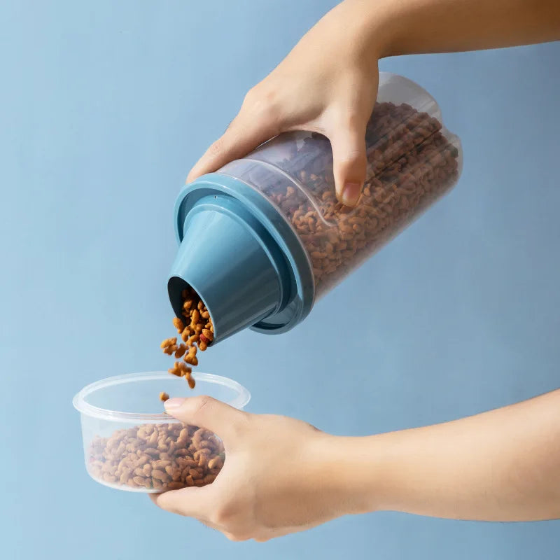 1000ml/1500ml Dog Food Storage Container Transparent Pet Food Sealed Jar with Scale Pet Food Storage Dispenser Dog Accessories