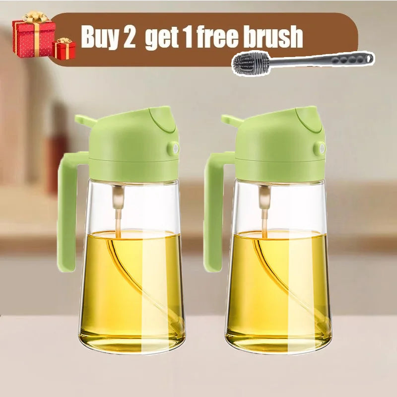 2pcs Kitchen Oil Spray and Dispenser Sprayer Pourer Oil Empty Bottle Olive Oil Spray Kitchen Barbecue Camping Cooking Utensils