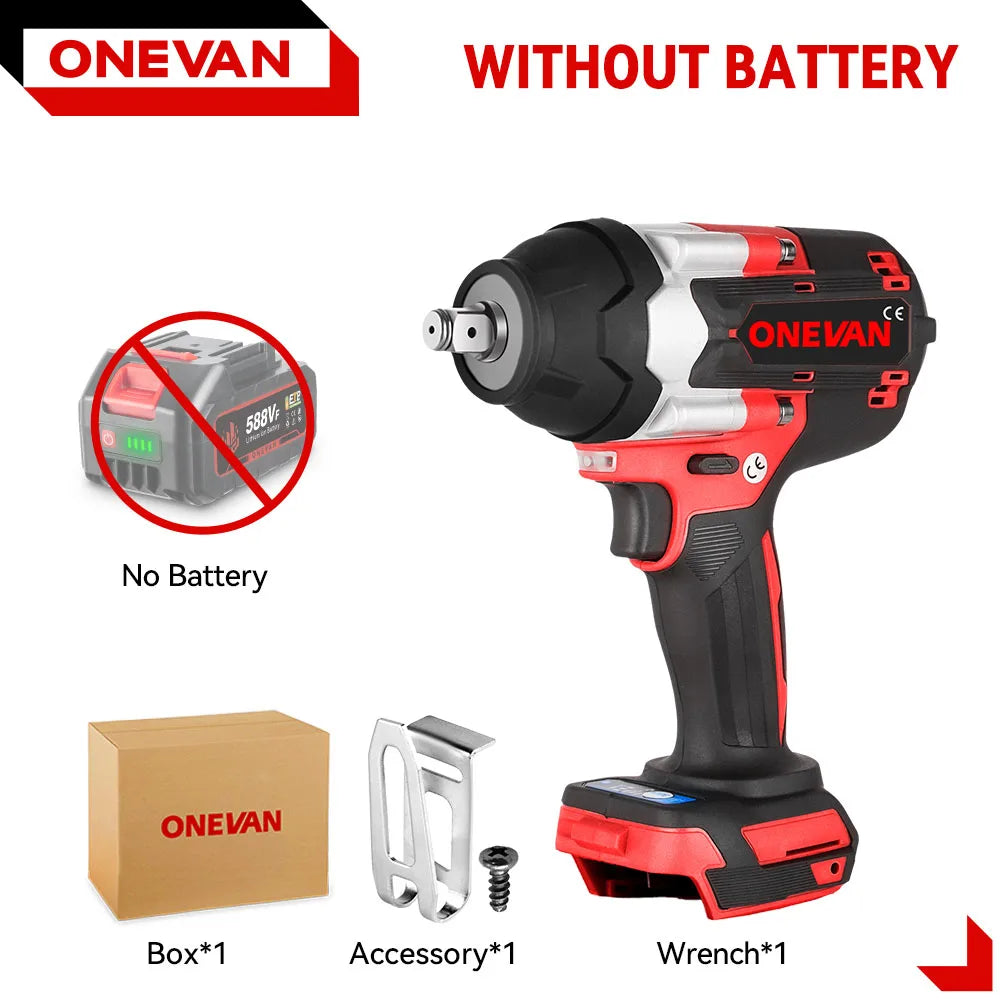 ONEVAN 1800 N.M Koppel Borstelloze Elektrische Slagsleutel 1/2 inch Accusleutel Elektrisch Gereedschap voor Makita 18V Accu Pin