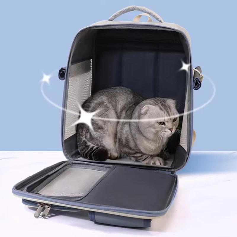 Large Capacity Cat Backpack Breathable Pet Carrier Bag for Cats Small Dogs Portable Cat Carrying Bag Suit for Pets Within 12.5kg